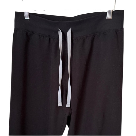 Figs Livingston Black Basic Scrub Straight Leg Pants Drawstring Waist Sz L - Picture 5 of 10
